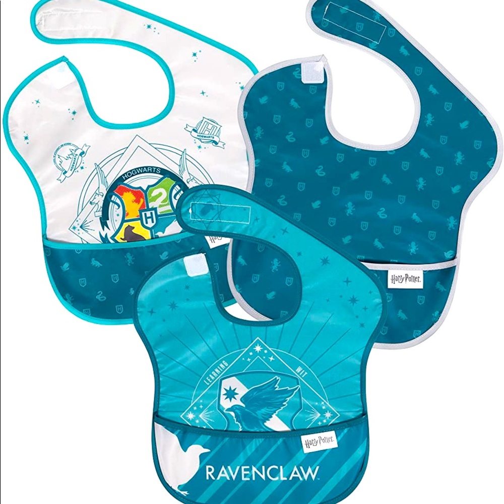 New 6m-24m Harry Potter Ravenclaw Bumkins waterproof bibs. 3 pack. BNWT.